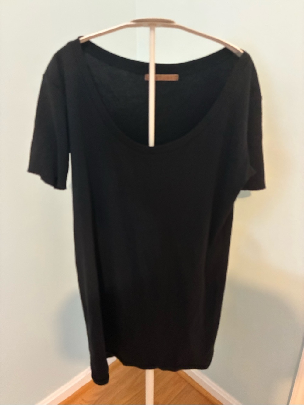 Black Velvet T-shirt dress Small Mini